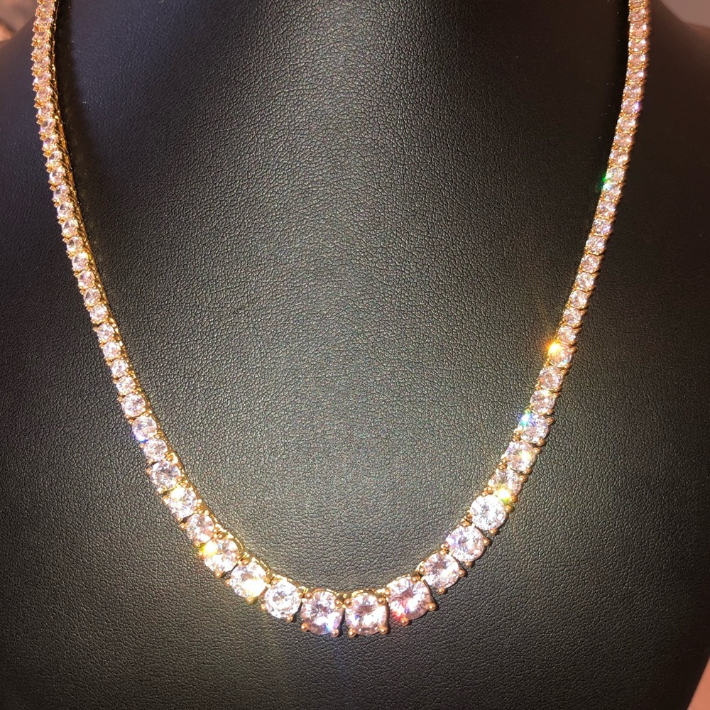 20ct Gradient Tennis Necklace - Picture 13 of 14